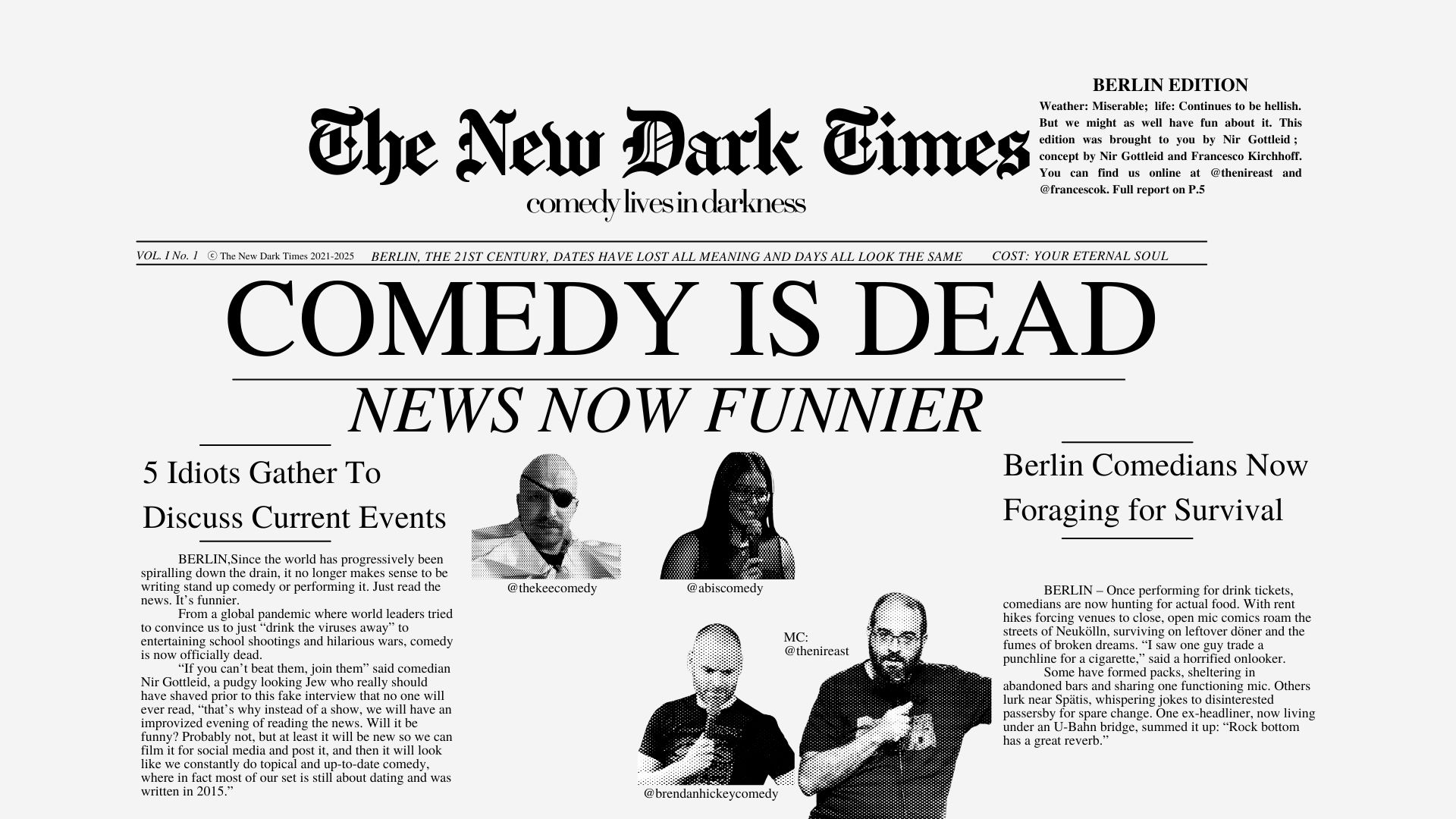 7.2.26 - Z-Bar -Live English Comedy about the News: The New Dark Times